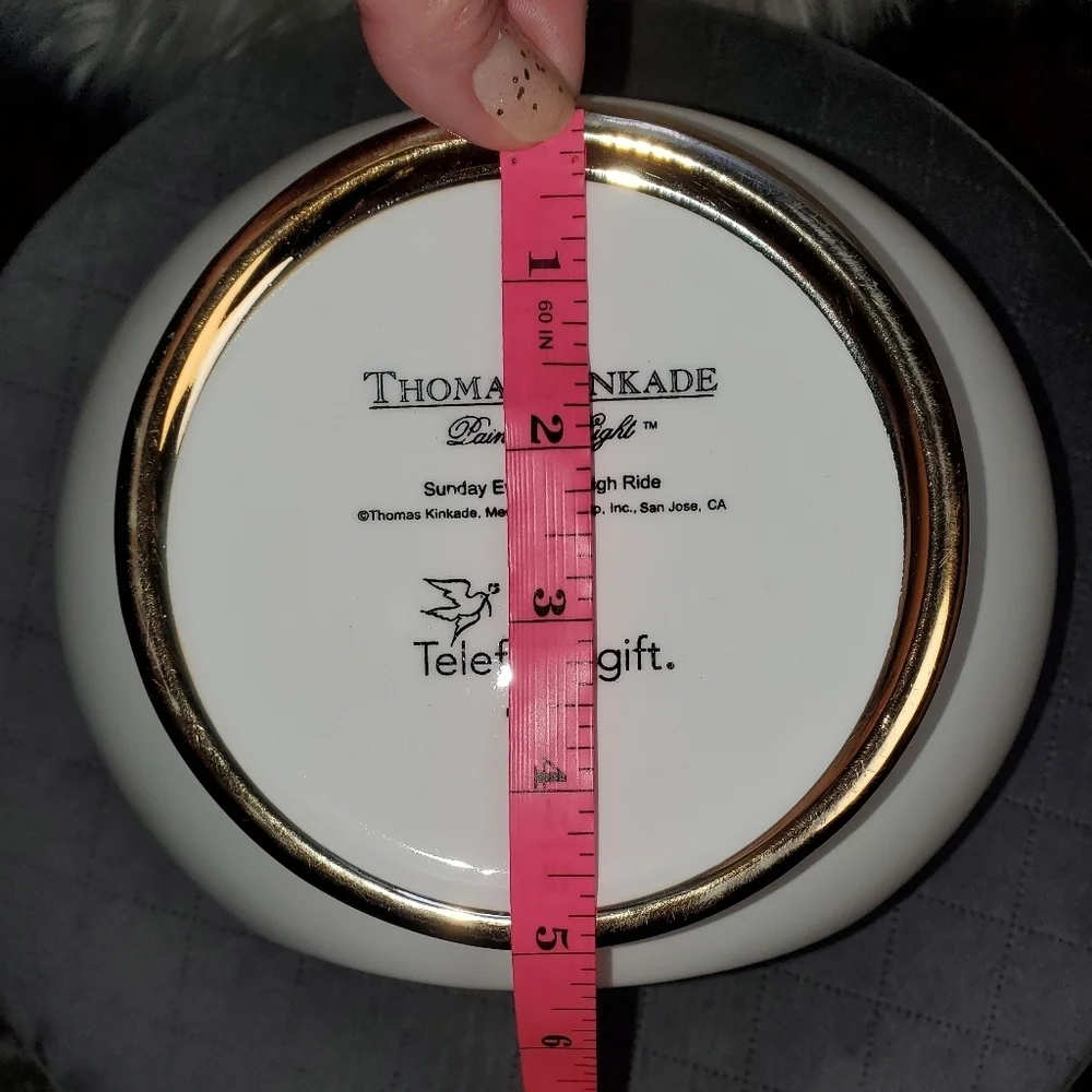 Thomas Kinkade White and Gold Decorative Bowl